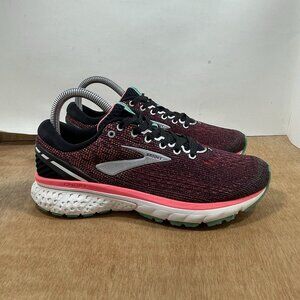 Brooks Women's Athletic Shoes - Black and Pink with Teal Accents